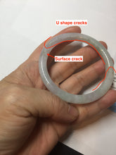 Load image into Gallery viewer, 53.5mm certified 100% natural icy watery light green purple slim round cut jadeite jade bangle PB73-1269