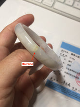 Load image into Gallery viewer, 55.6mm certified 100% natural Type A icy watery light purple white slim jadeite jade bangle BP16-2698