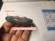 Load image into Gallery viewer, 54mm Certified Type A 100% Natural dark green/light blue/gray/black Guatemala Jadeite bangle BQ31-1432