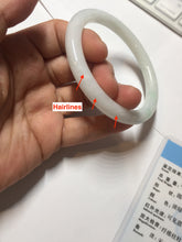 Load image into Gallery viewer, 57.5mm Certified Type A 100% Natural sunny green white round cut Jadeite Jade bangle BF142-4078