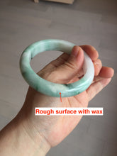 Load image into Gallery viewer, 56.7mm certified 100% natural type A sunny green/white jadeite jade bangle BK71-5217