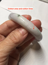 Load image into Gallery viewer, 56.7mm certified 100% natural Type A dark green/purple/white with green floating flowers jadeite jade bangle PB233-2826
