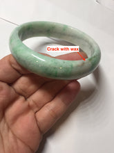 Load image into Gallery viewer, 58mm certified 100% natural Type A sunny green white jadeite bangle PD150-6263