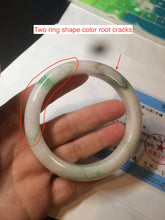 Load image into Gallery viewer, 60mm certified 100% natural type A sunny green white  jadeite jade bangle BH31-5424