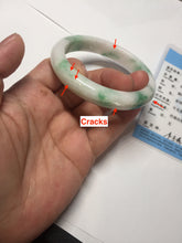 Load image into Gallery viewer, 57mm Certified Type A 100% Natural sunny green/white(白底青) Jadeite Jade bangle AY91-2805