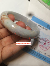 Load image into Gallery viewer, 54.6mm certified 100% natural type A white/purple/brown/gray jadeite jade bangle AX20-7723