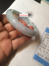 Load image into Gallery viewer, 56.2mm certified Type A 100% Natural green/purple/white Jadeite Jade bangle AY74-5914
