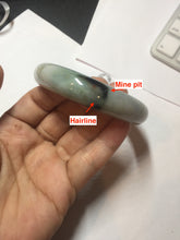 Load image into Gallery viewer, 58.6mm certified type A 100% Natural green/brown/purple/gray (Fu LU SHOU) Jadeite Jade bangle F103