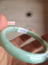 Load image into Gallery viewer, 49mm certified 100% natural Type A light green/white oval jadeite jade bangle BG28-5445