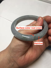 Load image into Gallery viewer, 56.6mm 100% natural Type A icy dark green/gray/black(WuJi) jadeite jade bangle AY92-1257