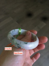 Load image into Gallery viewer, Certified 51.7 mm type A 100% Natural green/purple/white oval Jadeite Jade bangle F109-6200