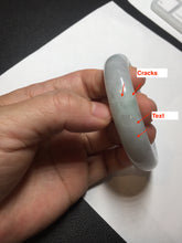 Load image into Gallery viewer, 50mm Type A 100% Natural light green/purple oval Jadeite Jade bangle BM70