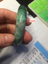 Load image into Gallery viewer, 55.5mm certified 100% natural Type A dark green/sunny green  jadeite jade bangle AX5-2839
