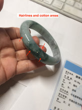 Load image into Gallery viewer, 57mm Certified Type A 100% Natural sunny green/gray/black chubby Jadeite bangle PB243-9556