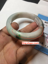 Load image into Gallery viewer, 53.5mm 100% natural certified sunny green brown pink oval jadeite jade bangle BN29-8348
