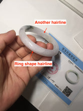 Load image into Gallery viewer, 55.5mm certified 100% natural type A icy watery green/purple jadeite jade bangle BN89-3521