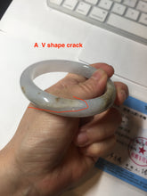 Load image into Gallery viewer, 57.5mm Certified Type A 100% Natural icy watery white purple black brown seaweeds and golden sand Jadeite Jade bangle H161-7033