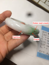 Load image into Gallery viewer, 55mm certified Type A 100% Natural sunny green/white/brown/yellow Jadeite Jade bangle AC71-1463