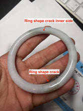 Load image into Gallery viewer, 59.2mm certified 100% natural type A light green/white/purple slim round cut jadeite jade bangle AM93-1359