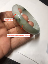 Load image into Gallery viewer, 53.9mm certified natural 100% natural Type A light green/white with green floating flowers jadeite jade bangle BP20-4999