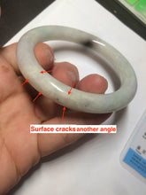 Load image into Gallery viewer, 54.8mm certified 100% natural type A light green/purple/yellow round cut jadeite jade bangle D124-8929