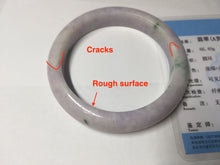 Load image into Gallery viewer, 61.4mm certified 100% natural type A sunny green/purple jadeite jade bangle BN87-8718
