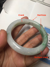 Load image into Gallery viewer, 56.1mm certified 100% natural  icy watery light white/sunny green jadeite jade bangle BN71-3879