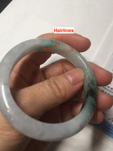 Load image into Gallery viewer, 51.5mm certified Type A 100% Natural sunny green purple oval Jadeite Jade bangle BN43-5137