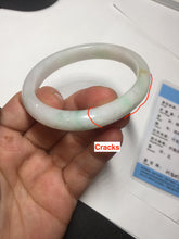 Load image into Gallery viewer, Shopify only 52mm certified type A 100% Natural sunny green/white/yellow oval jadeite jade bangle AR117-0264
