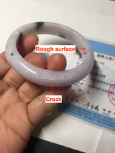 Load image into Gallery viewer, SOld! pleae don't order. Thanks. 55mm certified 100% natural type A sunny green/purple jadeite jade bangle BN86-8721