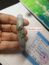 Load image into Gallery viewer, 50.5mm Certified Type A 100% Natural light purple/green oval shape Jadeite Jade bangle AY9-5293