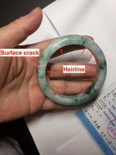 Load image into Gallery viewer, 57.7mm certified Type A 100% Natural sunny green white purple Jadeite Jade bangle BQ44-4138