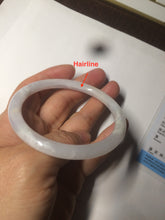 Load image into Gallery viewer, 56.7mm certified 100% natural type A light purple/white slim round cut jadeite jade bangle AE61-0916