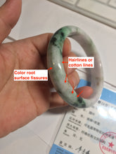 Load image into Gallery viewer, 59.5mm certified Type A 100% Natural light purple light brown dark green sunny green Jadeite Jade bangle AA48-3312