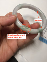 Load image into Gallery viewer, 54.8mm Certified Type A 100% Natural green/white/purple with green floating flowers Jadeite Jade bangle BL124-1273