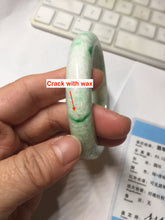 Load image into Gallery viewer, 56mm certified 100% natural Type A sunny green white jadeite bangle PD149-6261