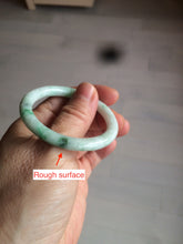 Load image into Gallery viewer, 35-38mm Type A 100% Natural sunny green/white Jadeite Jade kids bangle /scarf button group BF100