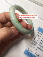 Load image into Gallery viewer, 56mm Certified Type A 100% Natural sunny green yellow Jadeite Jade bangle BS18-4023