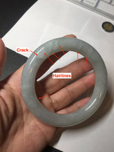 Load image into Gallery viewer, 59.1mm Certified Type A 100% Natural light green chubby round cut Jadeite Jade bangle BM24-4587