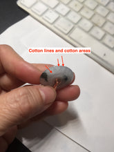 Load image into Gallery viewer, 23.8mm Type A 100% Natural icy watery white with green floating flowers Jadeite Safety Guardian Button donuts pendant BP186