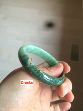 Load image into Gallery viewer, 52.6mm certified 100% natural Type A apple green/dark green jadeite jade bangle H116-2848