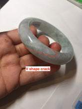 Load image into Gallery viewer, 54.9mm certified 100% natural Type A light green chubby jadeite jade bangle BK76-3784