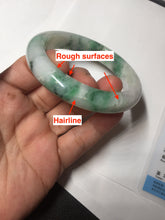 Load image into Gallery viewer, 53.7mm Certified 100% natural Type A sunny green purple jadeite jade bangle BQ35-4145