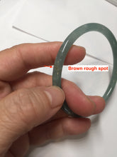 Load image into Gallery viewer, 56.5mm Certified Type A 100% Natural icy watery spring-water green/blue/gray Guatemala slim round cut Jadeite bangle PA105-5541