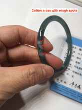 Load image into Gallery viewer, 54.8mm Certified Type A 100% Natural dark green/blue/gray Guatemala slim round cut Jadeite bangle PD182-2480