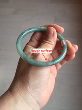 Load image into Gallery viewer, 55.3mm Certified Type A 100% Natural deep sea dark green/blue/gray/black slim round cut Guatemala Jadeite bangle AU73-3812