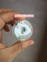 Load image into Gallery viewer, 37.9mm Type A 100% Natural icy watery white purple with green floating flowers Jadeite Jade Safety Guardian Button donuts couple pendant PA65