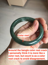 Load image into Gallery viewer, 57.2mm certified natural Type A oily dark green/black jadeite jade bangle BG77-0408