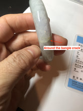 Load image into Gallery viewer, Shopify only 55.5mm Certified 100% natural Type A sunny green purple jadeite jade bangle BM89-9781