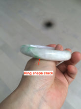 Load image into Gallery viewer, 59.5mm Certificated Type A 100% Natural white/sunny green/purple jadeite jade bangle H114-9141